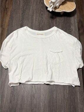 We The Free Cream Cropped Pocket Tee